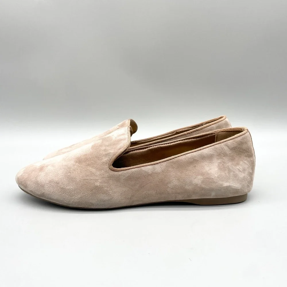Birdies Womens 8 The Starling Smoking Slippers Tan velvet Loafers  Preppy office